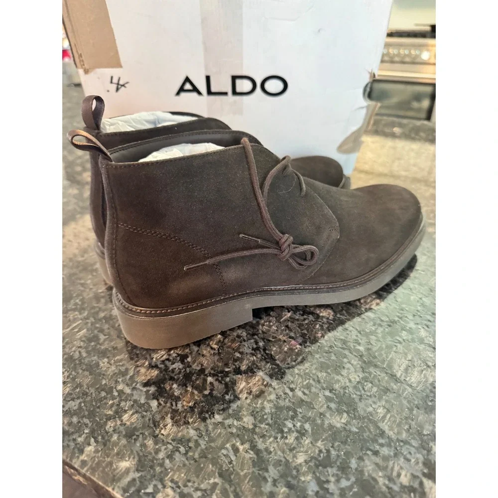 Aldo Jefrey-201 Mens Dark Brown Suede Chukka Boots Size 11 Ankle Booties New